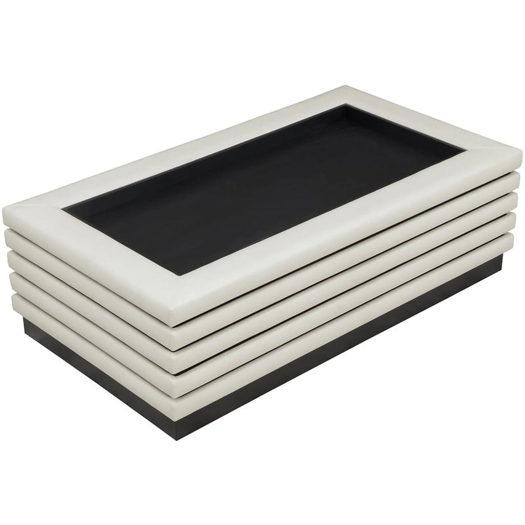 Cream Vegan Leather Coffee Table M540