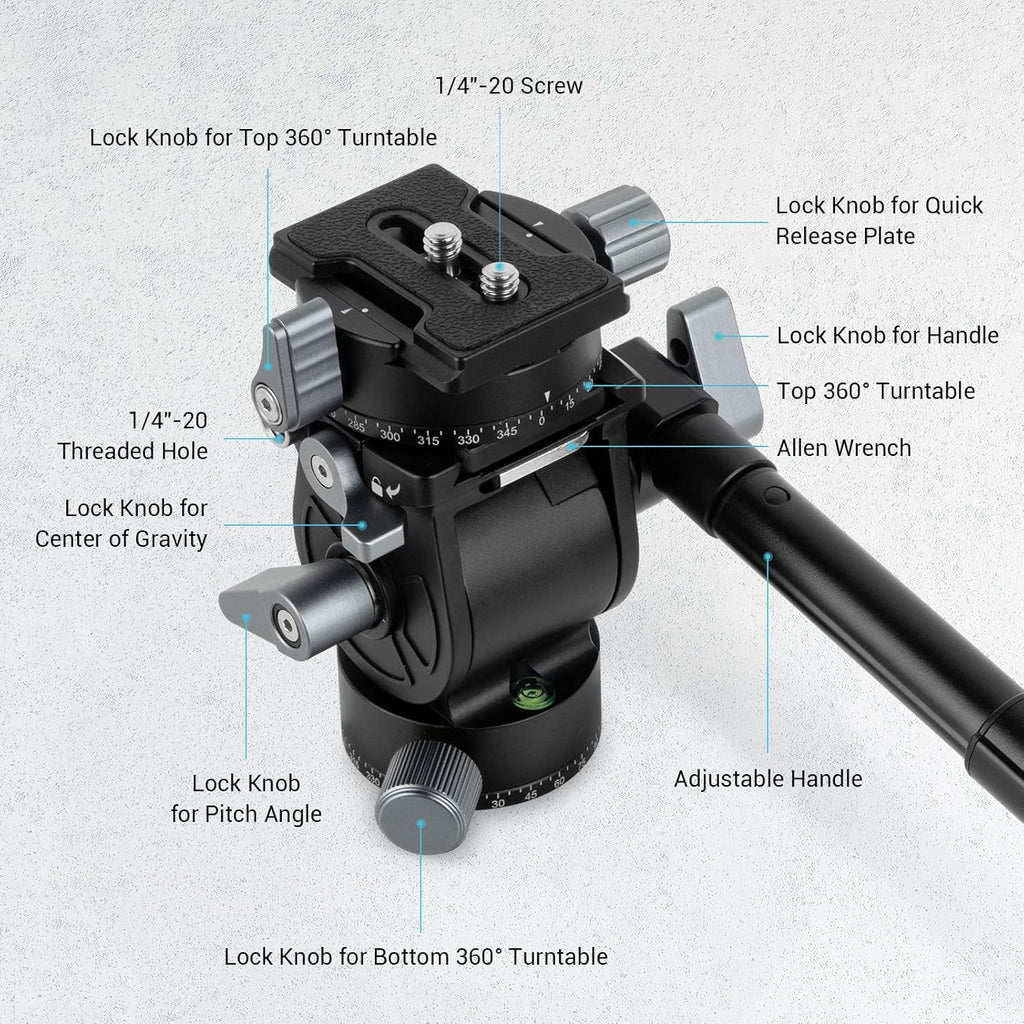 Video Head with Quick Release Plate H1001