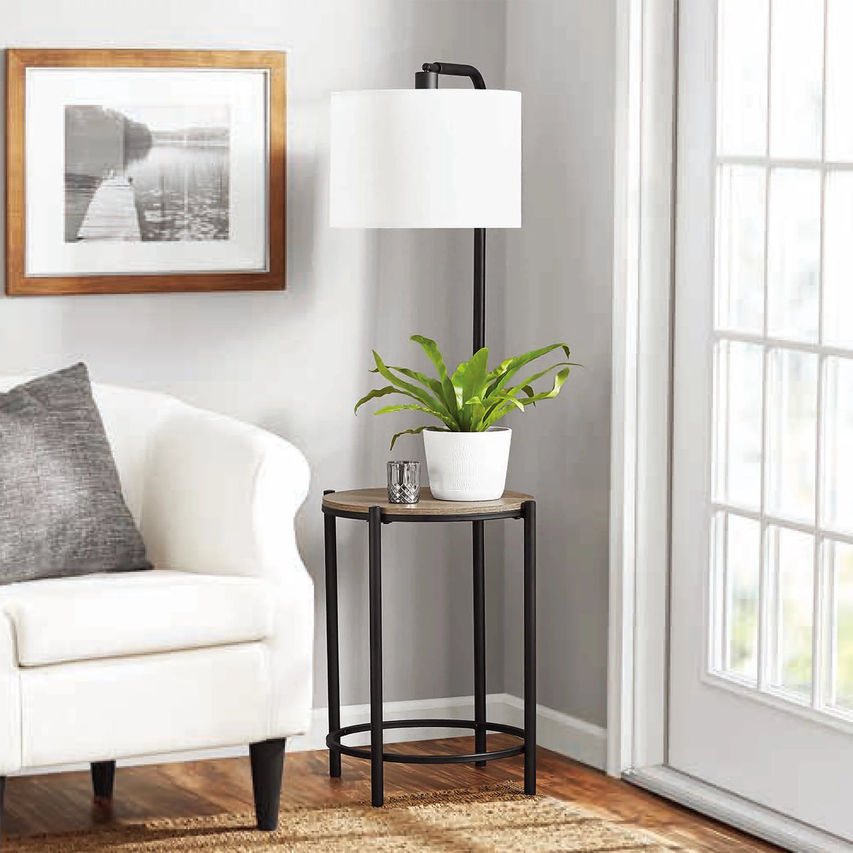 54-inch Mid-Century Style Floor Lamp with Table S915591
