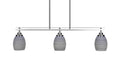 3 Island Light Brushed Nickel Gray Matrix Glass Y4215