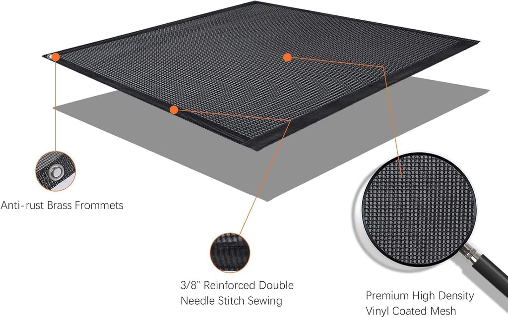 15' x 8' Black Mesh Sun Shade Screen Pack of 2 S418435