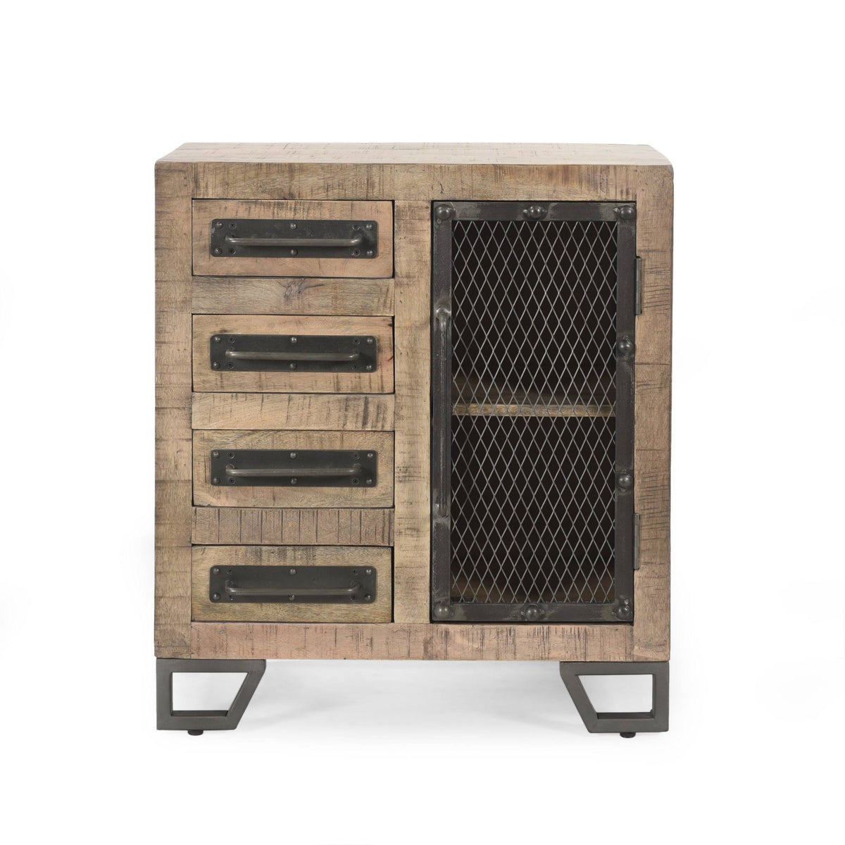 Mango Wood Cabinet with 4 Drawers C4457