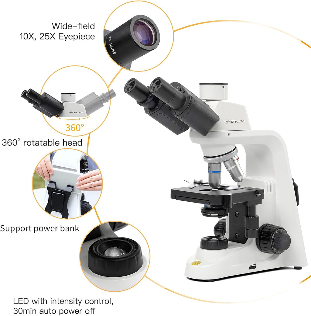 Compound Microscope 40X-2500X Magnification Trinocular Z13132
