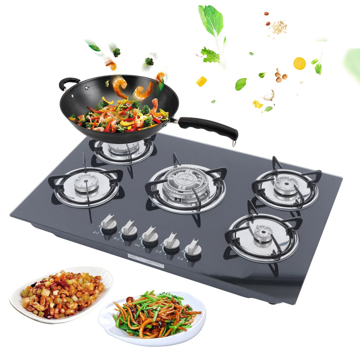 30 Built in Tempered Glass 5 Burners Gas Cooktop C8793