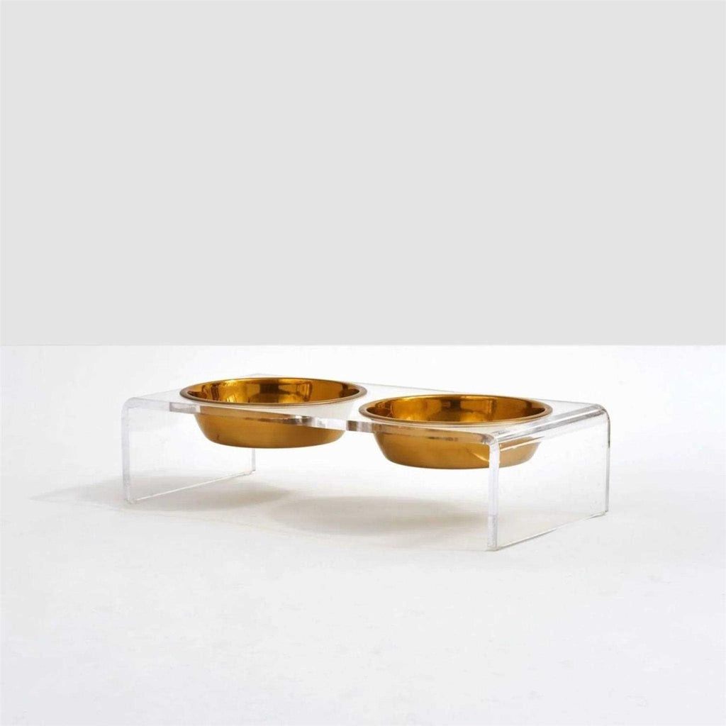 Large Clear Double Bowl Pet Feeder K509