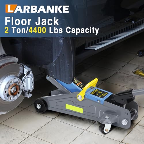 2-Ton Hydraulic Trolley Floor Jack Combo with 2 Jack Stands, Blue J324