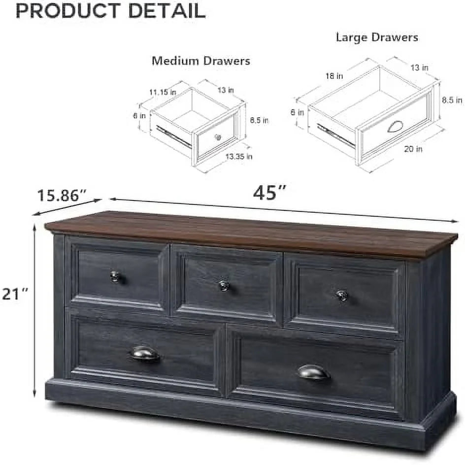 White 4 Drawer Wood Dresser E12047