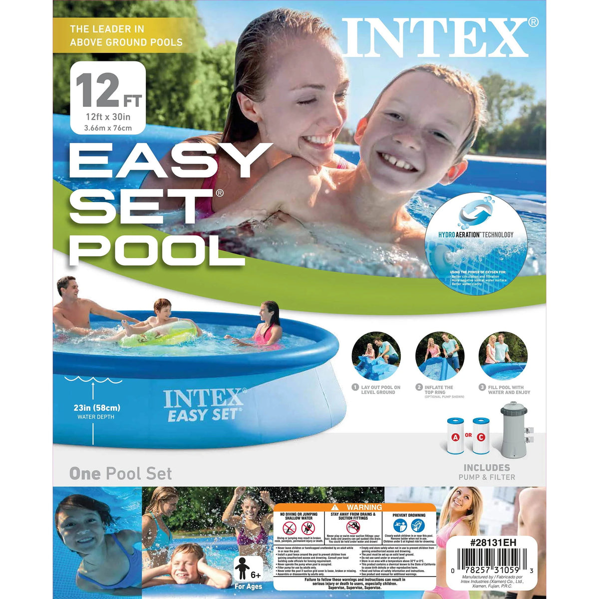 12ft x 30in Above Ground Pool with Filter Pump D2520