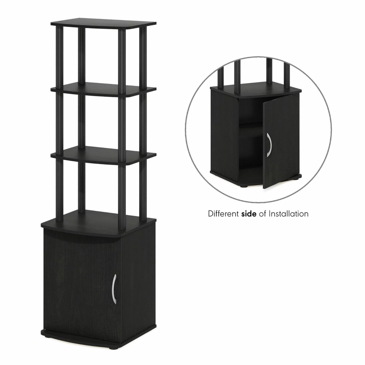 3-Tier TV Entertainment Side Table with Storage Cabinet D9972