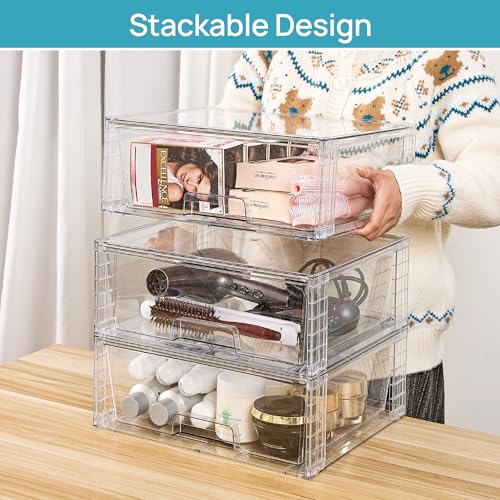 2 Pack Stackable Clear Acrylic Storage Drawers L8280
