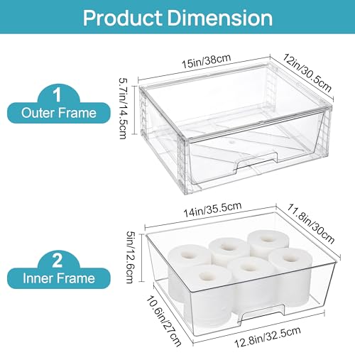 2 Pack Stackable Clear Acrylic Storage Drawers L8280