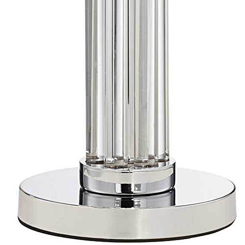 30" Tall Glass Column End Table Lamps Set of 2 Q923