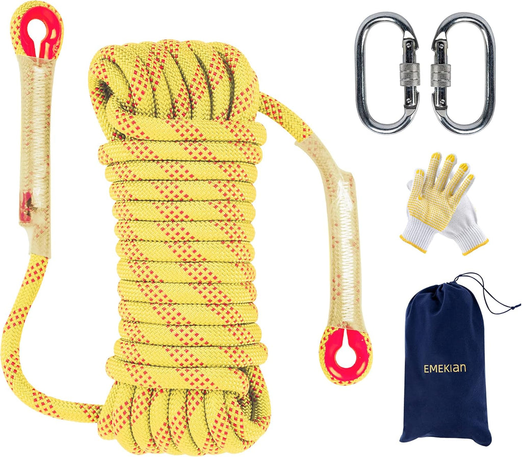 10mm 10M Static Climbing Rope with Non-Slip Gloves N183