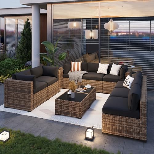 7-Piece Wicker Patio Furniture Set with Cushions G189
