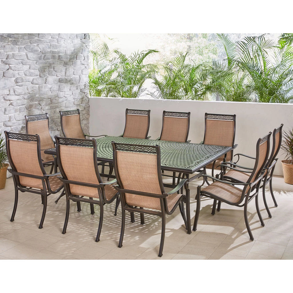 11-Piece Dining Set with 10 Sling Chairs and 60" x 84" Dining Table B826