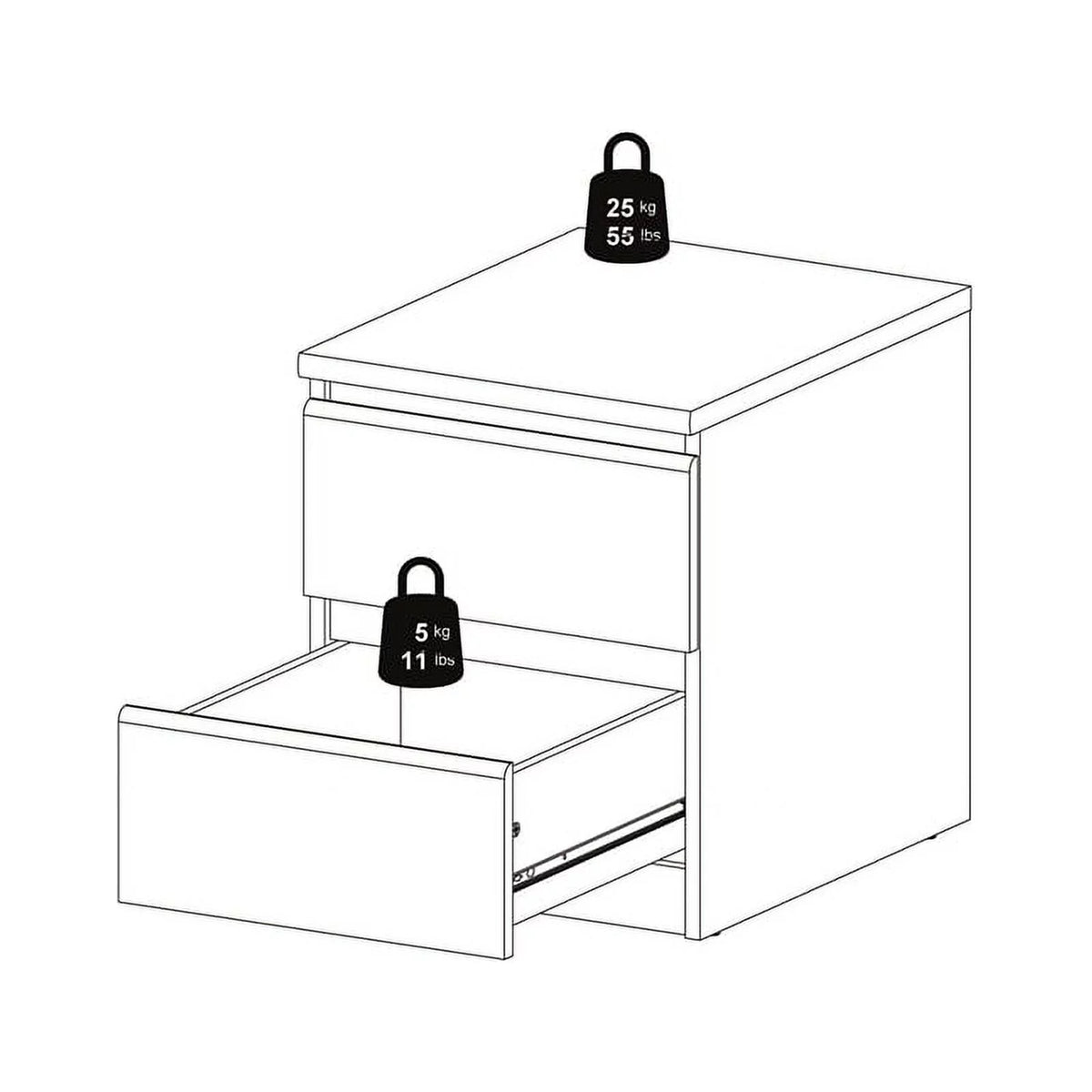 2 Piece Bedroom Set with 2 Two Drawer Nightstands A468647