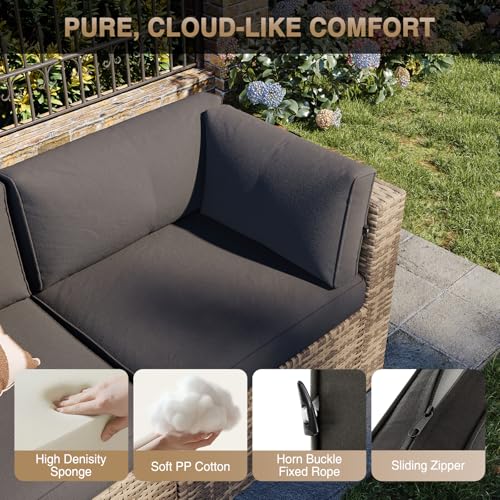 7-Piece Wicker Patio Furniture Set with Cushions G189