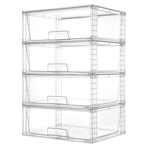 2 Pack Stackable Clear Acrylic Storage Drawers L8280