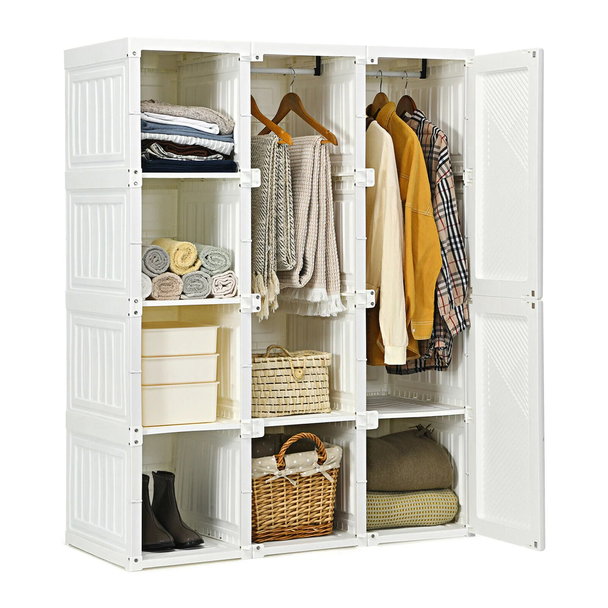 Portable Foldable Closet with 8 Cubes K8175