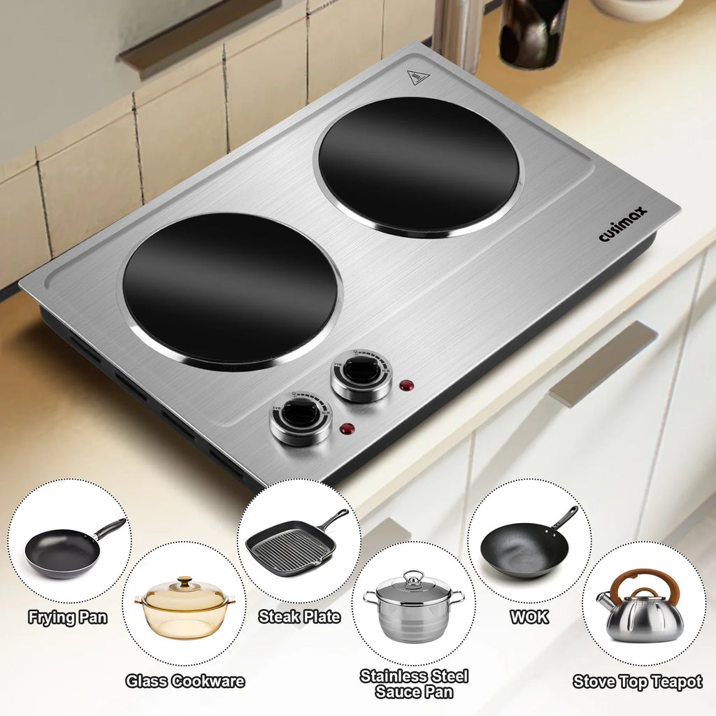 1800W Infrared Double Burner Electric Hot Plate Y3052