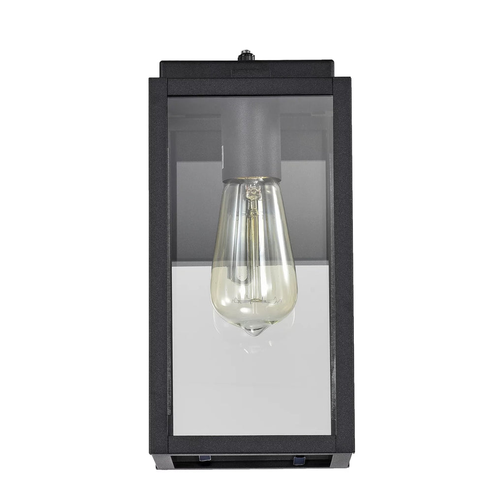 Waterproof Outdoor Wall Light with Seeded Glass, Matte Black X627020