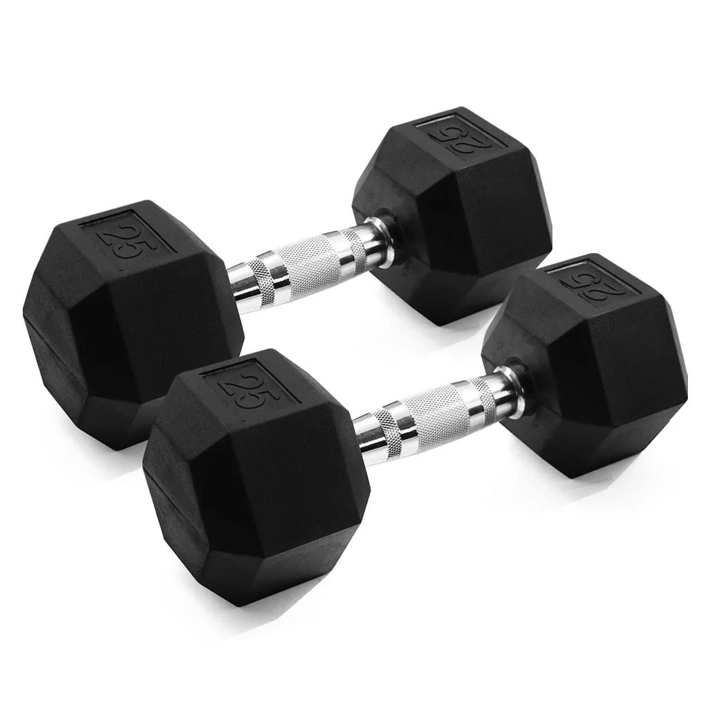 10 lb Rubber Hex Dumbbells Pair G654
