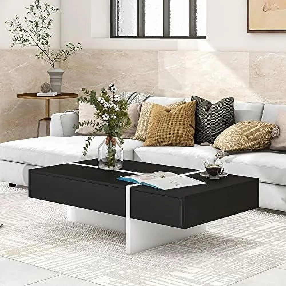 Black Coffee Table with Drawer H7488