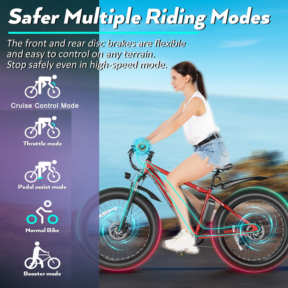 500W 26" Fat Tire Electric Mountain Bike P274059