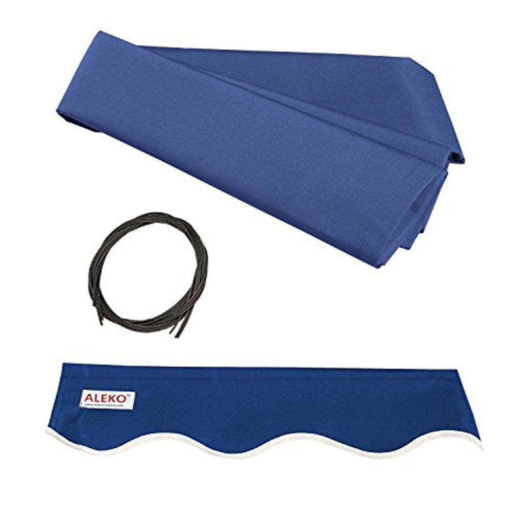 Motorized LED 13 x 10 ft. Half Cassette Retractable Awning Blue S8764