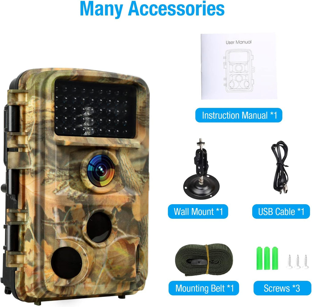 2-Pack Night Vision Trail Cameras 20MP 1296P Waterproof D87274