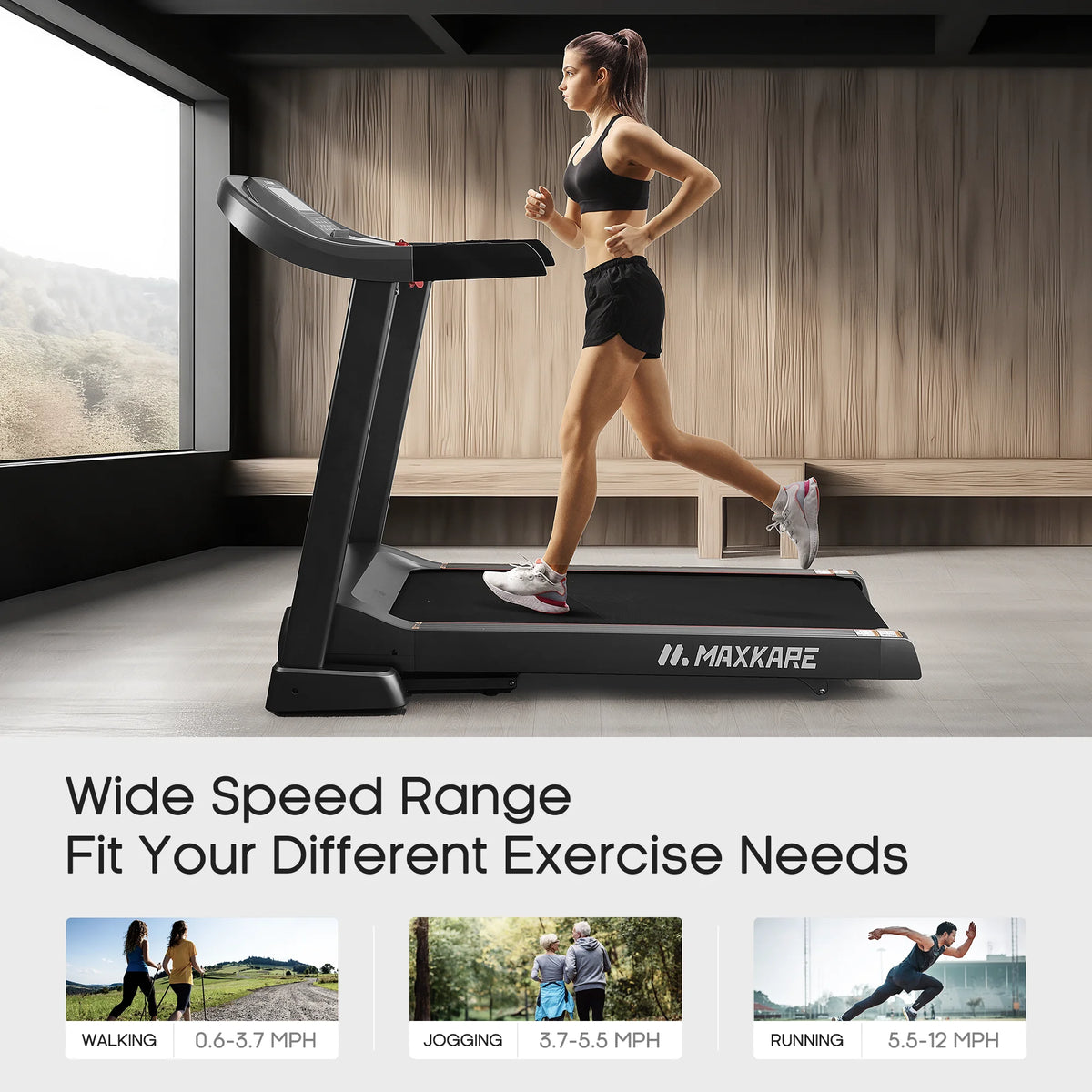 3.5HP Folding Treadmill with Auto Incline I544571