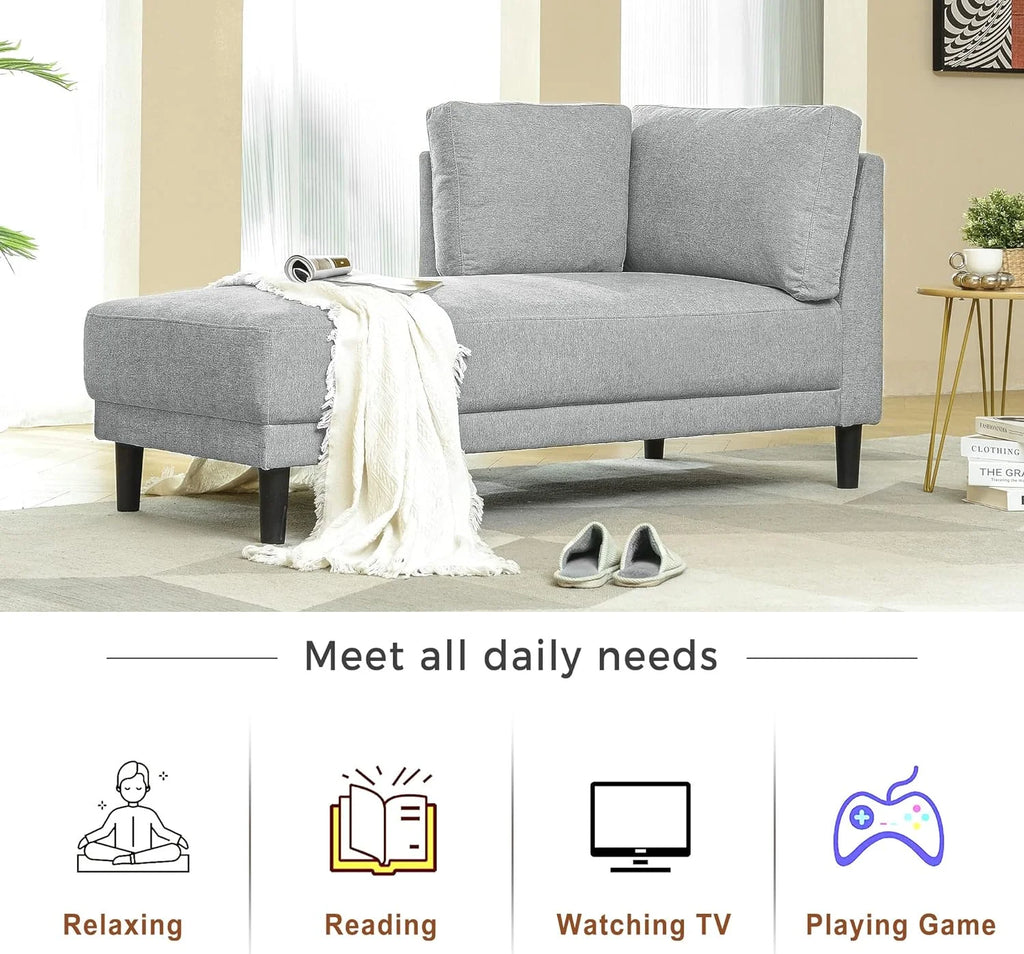 Gray Fabric Upholstered Corner Lounge Chair R968287