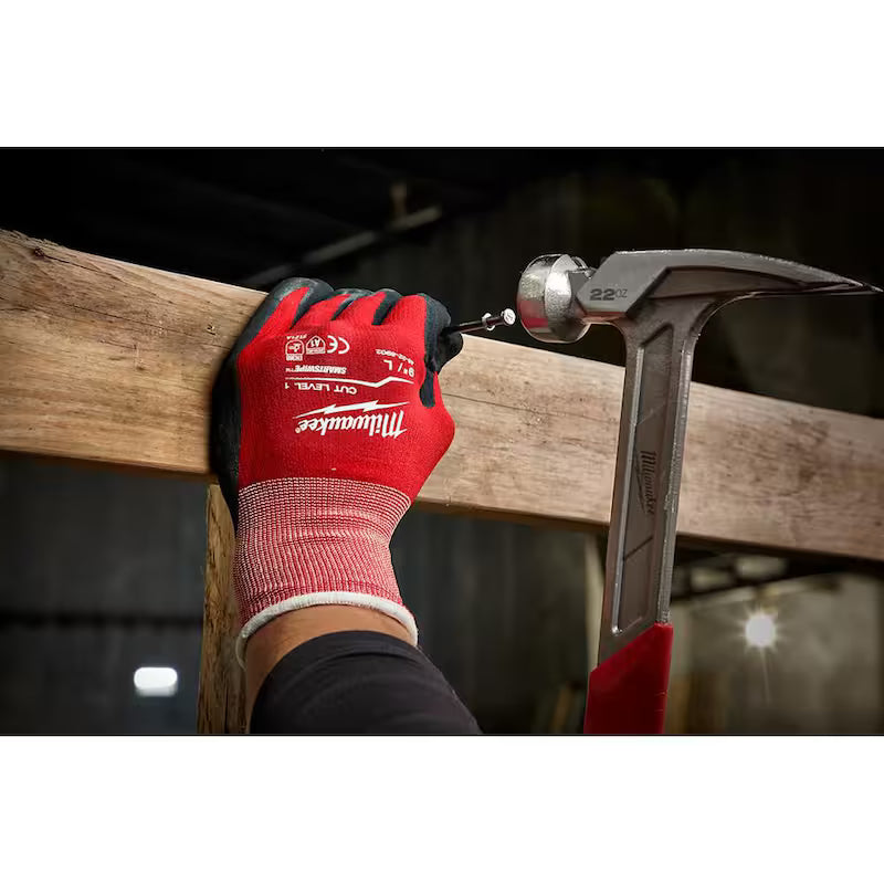Medium Red Nitrile Cut Resistant Work Gloves 30-Pack N83064