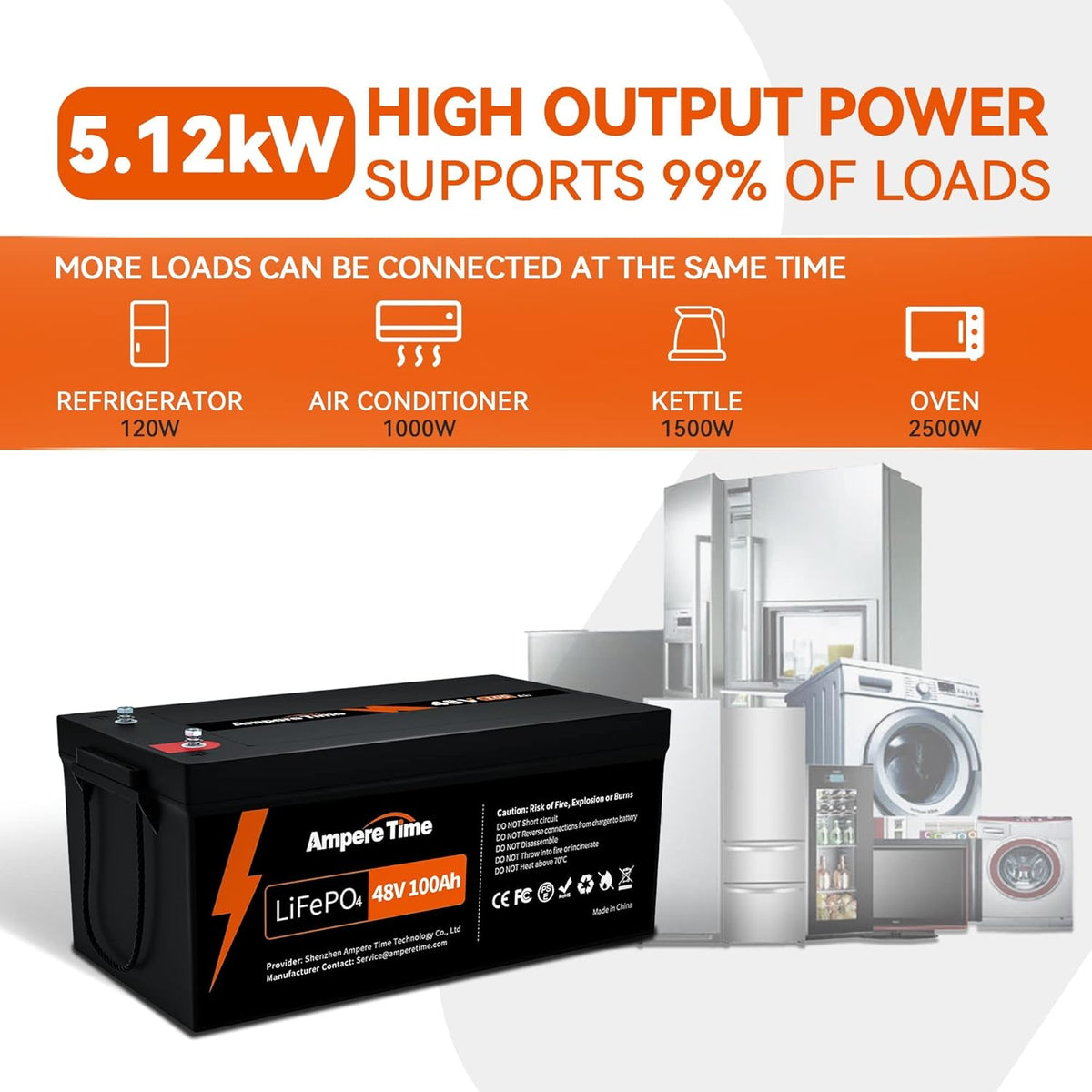 12V 300Ah Lithium LiFePO4 Battery with 200A BMS B18429