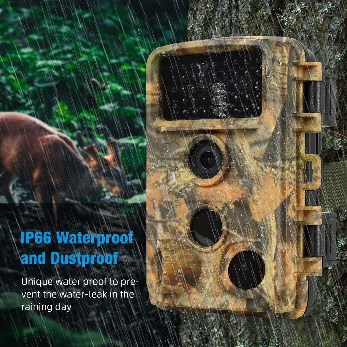 2-Pack Night Vision Trail Cameras 20MP 1296P Waterproof D87274