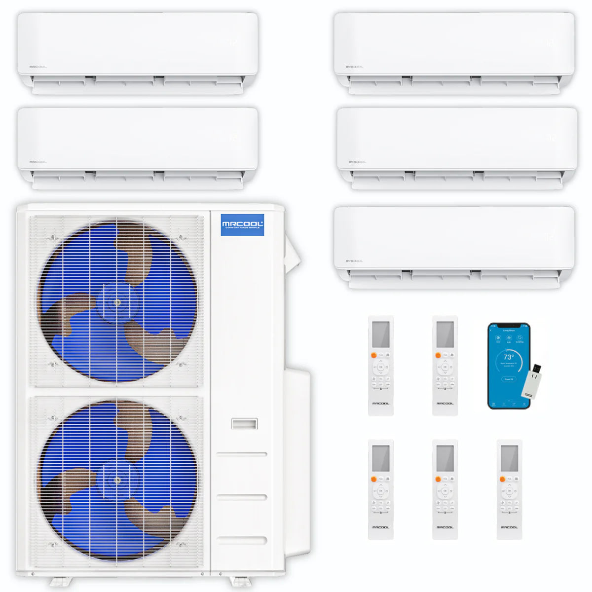 45,000 BTU 5 Zone Ductless Air Conditioner and Heat Pump G8006