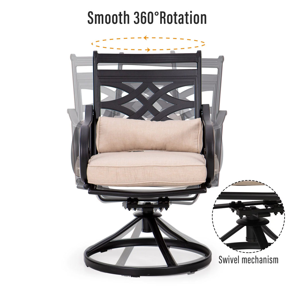 7-Piece Outdoor Patio Dining Set Swivel Chairs and Table Set R516