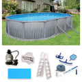 12-ft x 24-ft Oval 52-in Deep Metal Wall Swimming Pool O486
