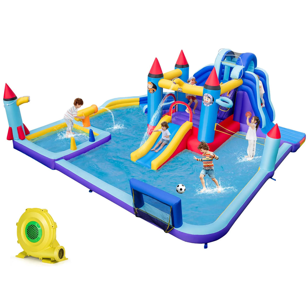 Inflatable Water Slide Park with 2 Slides Splash Pool O60995