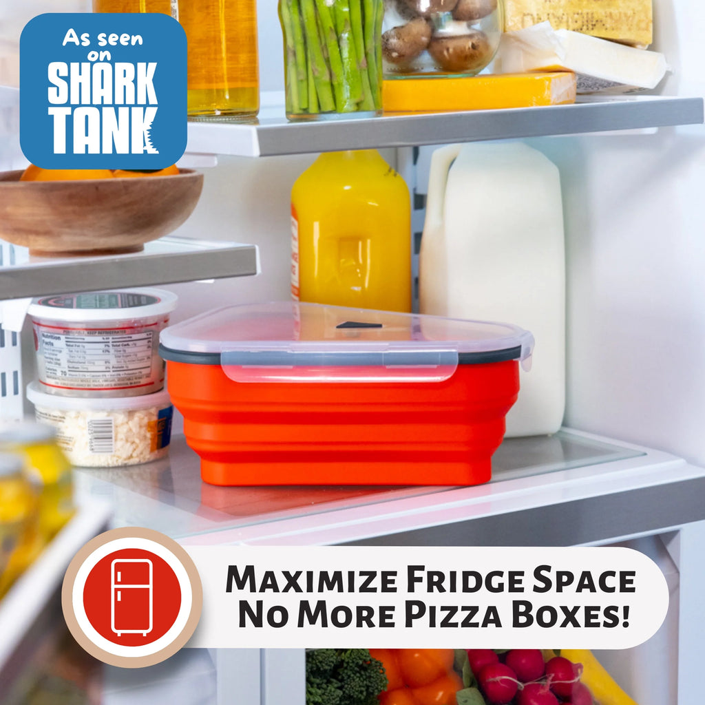 Reusable Pizza Storage Container with 5 Microwavable Serving Trays, 2 Pack D13236