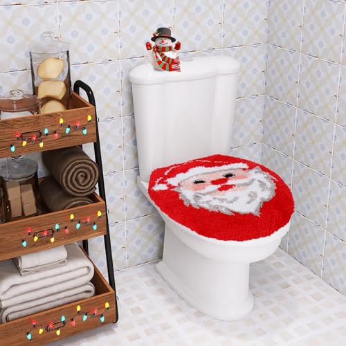 Red Santa Plush Toilet Seat Cover Q24969