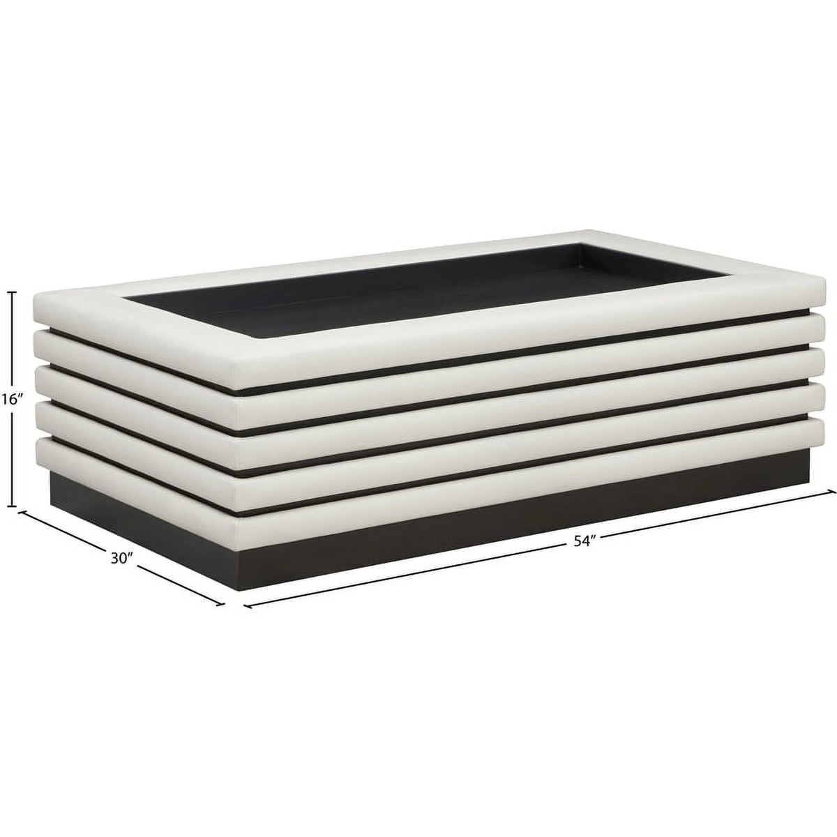 Cream Vegan Leather Coffee Table M540