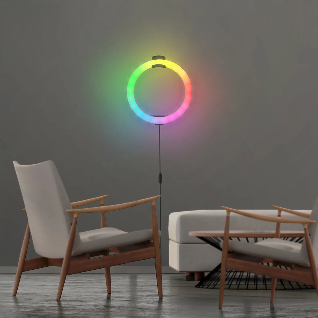 LED Ring Lamp and Vlogging Light Kit with Tripod Stand D952386