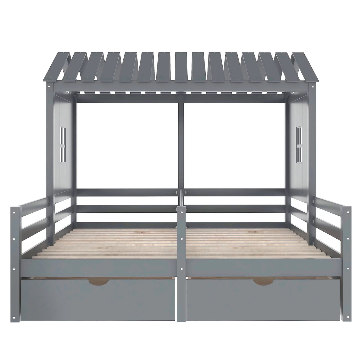Twin Size House Platform Bed with Two Drawers U663721