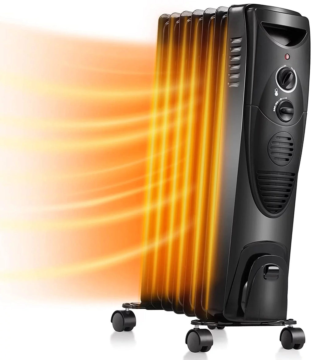 1500W Oil Filled Radiator Heater with 3 Heat Settings E493492