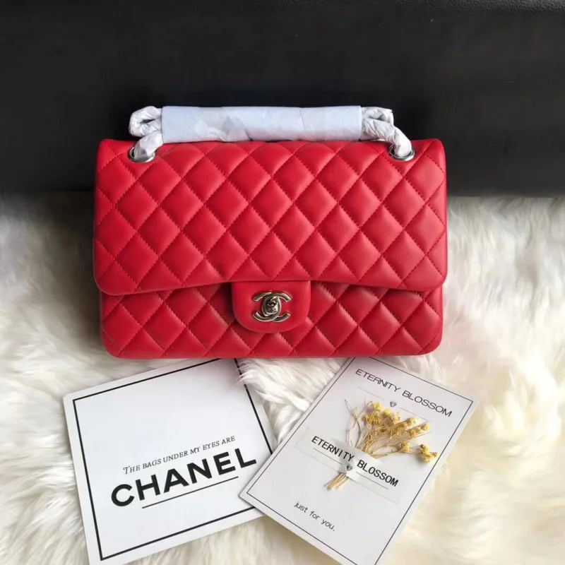 Red Medium Lambskin Leather Flap Bag U649280