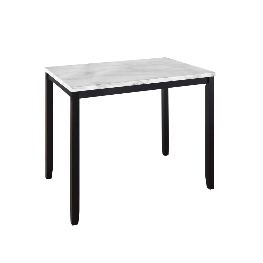 5 Pieces Counter Height Faux Marble Dining Set with 4 Upholstered Chairs O961409