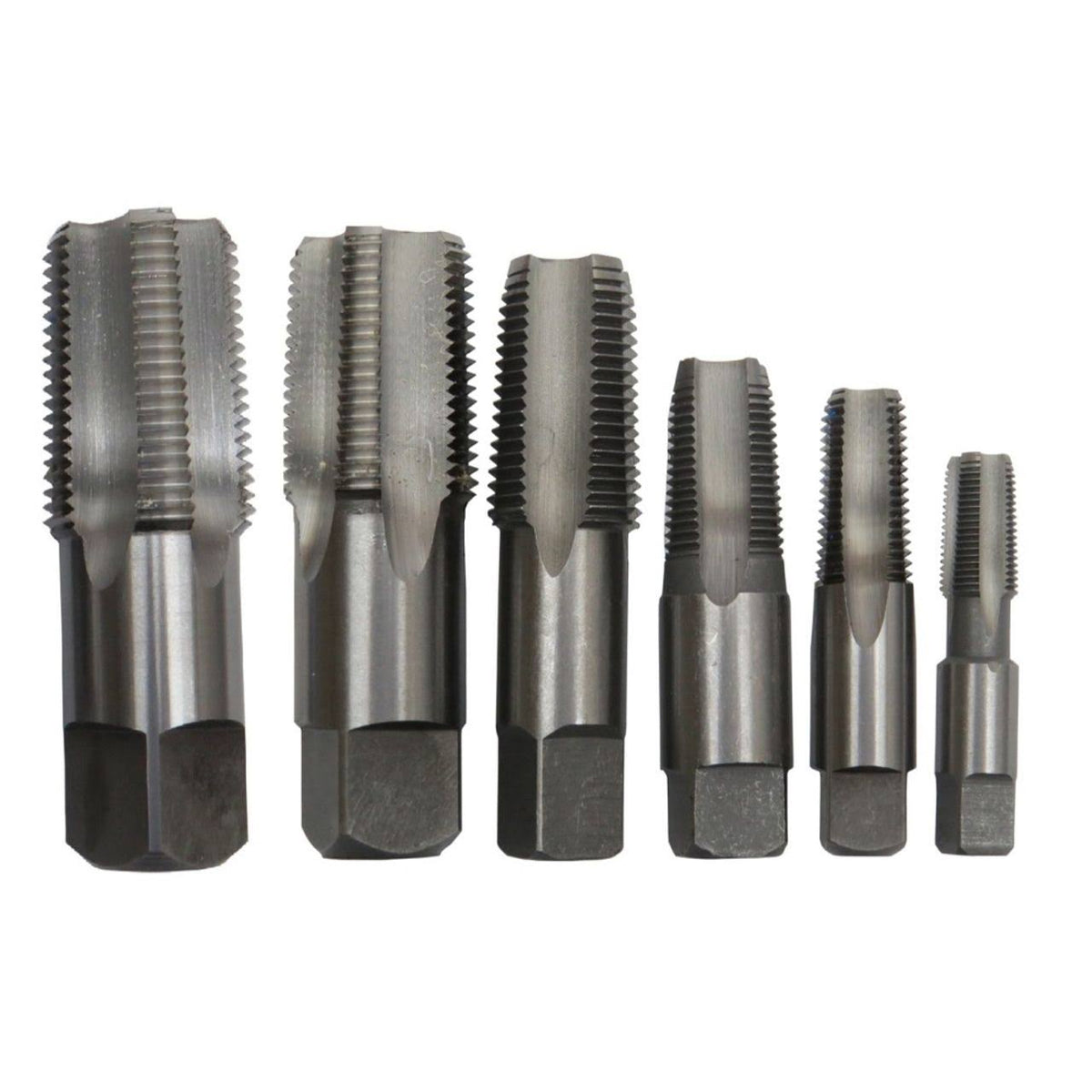 6 Piece High Speed Steel NPT Pipe Tap Set P213