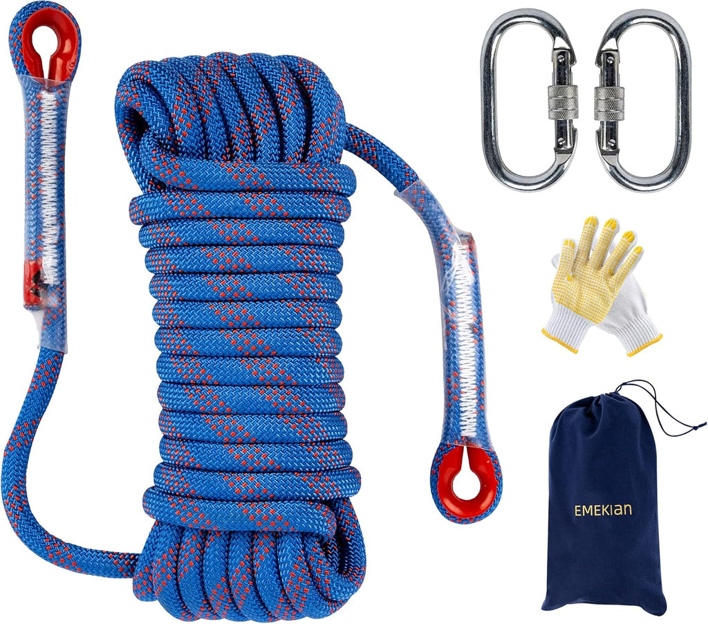 10mm 10M Static Climbing Rope with Non-Slip Gloves N183