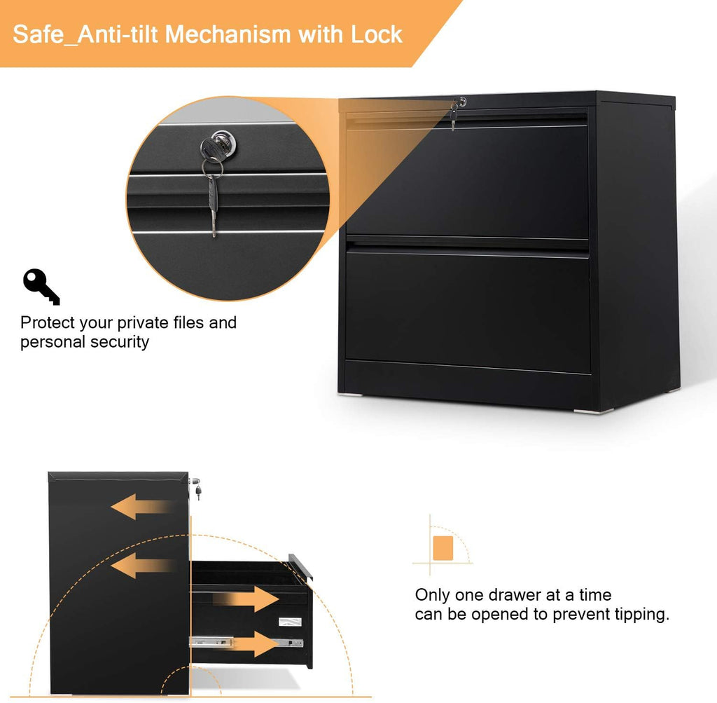2 Drawer Metal File Cabinet with Lock C887